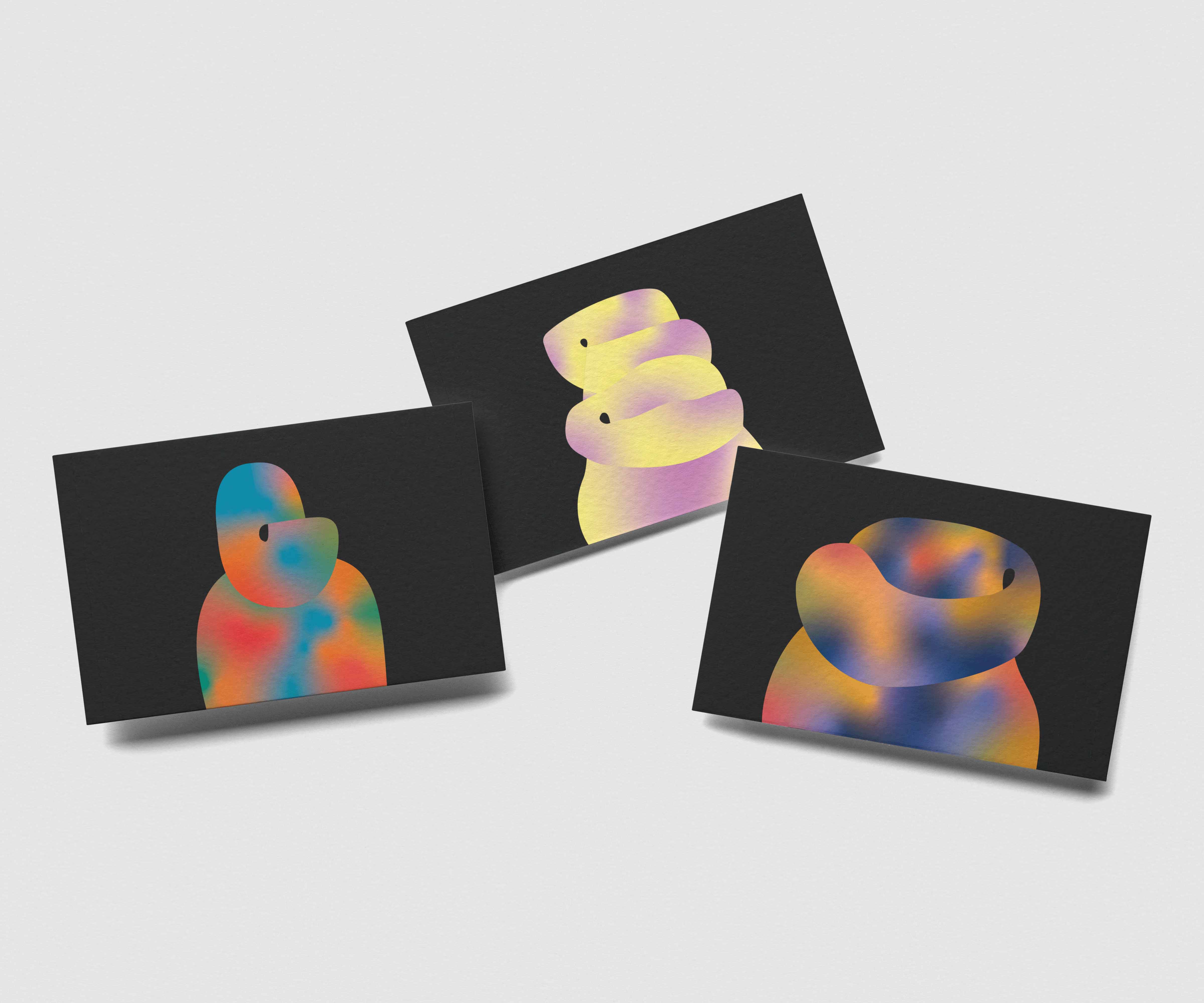 Mockup of illustrated card set