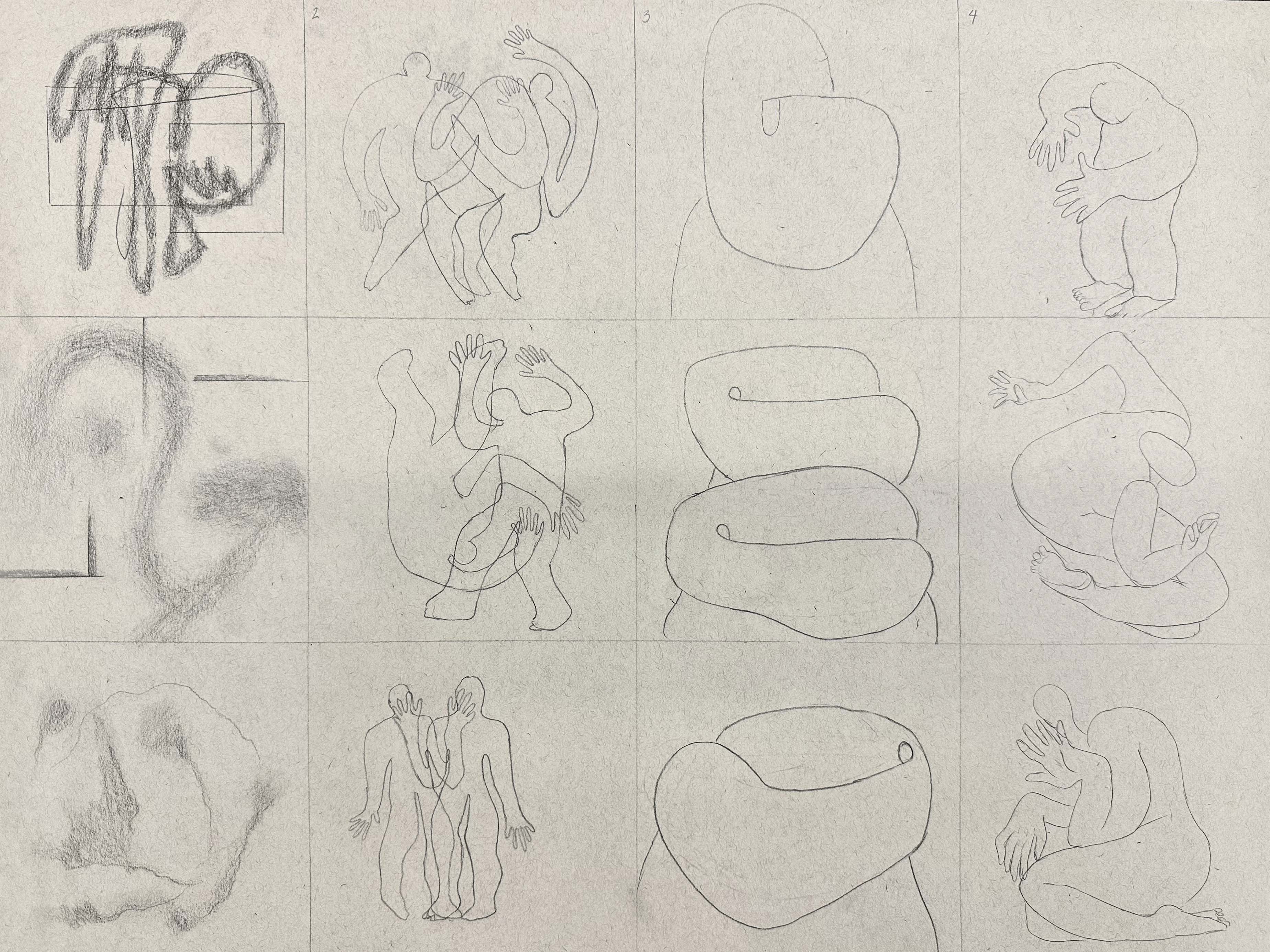 Thumbnail drawings for printed card set